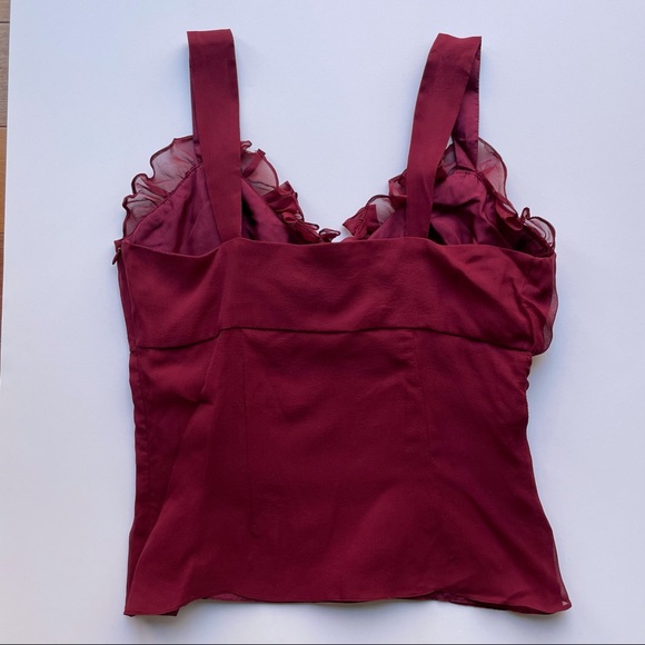 Sold💖NWT Burgundy Silk Chiffon Camisole Size 4 - Picture 3 of 6